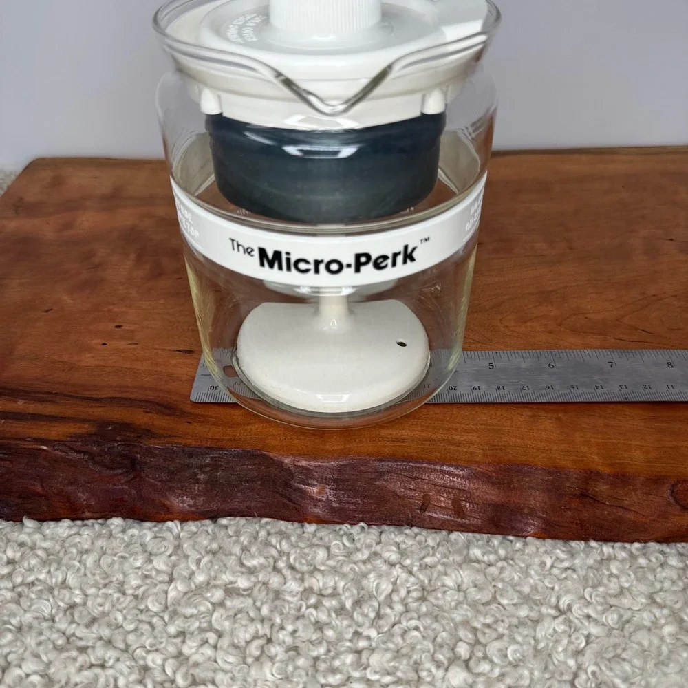 Vintage Gemco The Micro-Perk Microwave Coffee Percolator Glass White C-32 USA
